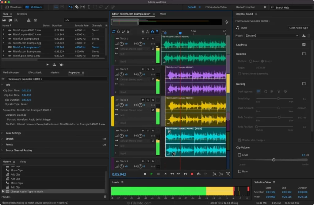 حذف نویز صدا در adobe audition